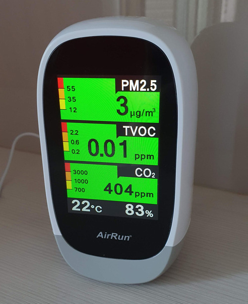 No clue how accurate, especially TVOC and CO2. But PM2.5/temperature/humidity data looks relatively correct.