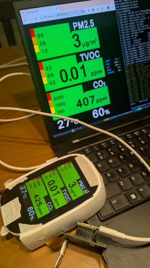 Working prototype: the grabbed LCD contents mirrored in a browser. The acute reader will notice that the web version is slightly delayed.