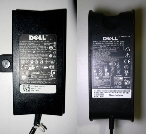 Left: original charger. Right: eBay charger.