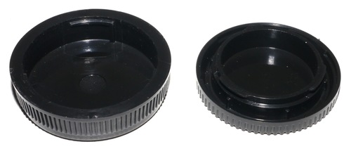 Left: Olympus OM lens cap. Right: Micro Four Third body cap