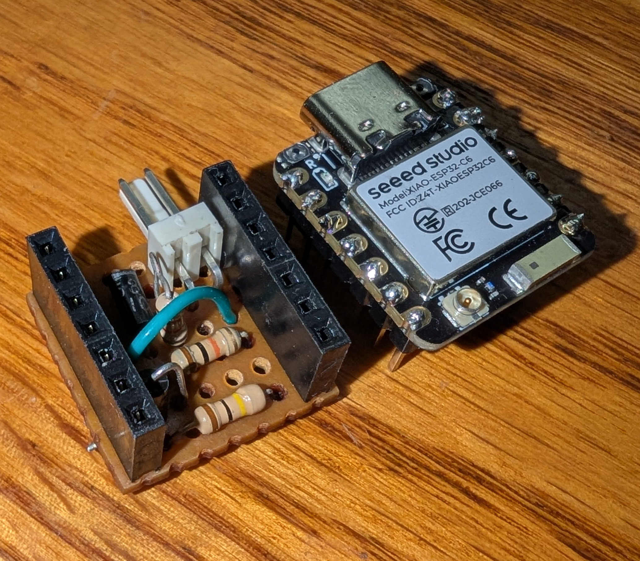 Stripboard version of the detection circuit