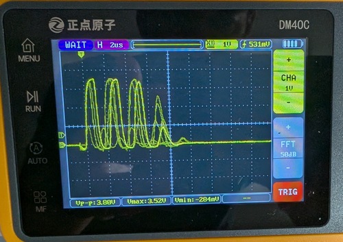 Signal after clamping, neatly between -0.3 and 3.6V.
